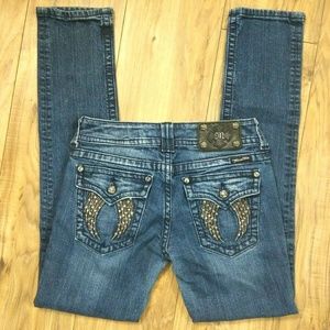 Miss Me Skinny Jeans Women's Size 28 Rhinestones